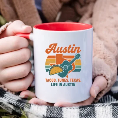 austin retro mug tacos tunes texas life coffee mug i9xka