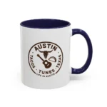 Austin Texas Badge Mug – Rustic Tacos Tunes Life Mug - Image 36