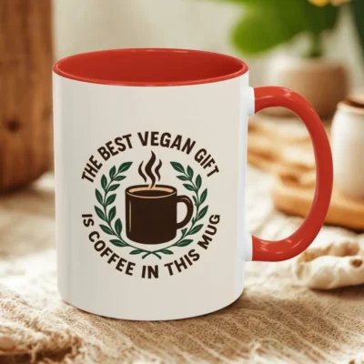 best vegan gift mug coffee lover cup with laurel wreath design nxbub