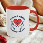 Caring Nurse Mug – Healing Hands Caring Heart Coffee Cup