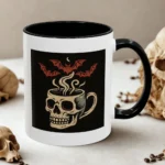 Creepy Skull Coffee Mug – Spooky Halloween Coffee Cup with Bats - Image 52