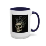 Halloween Skull Mug – Spooky Coffee Cup with Green Eyes & Bats - Image 40