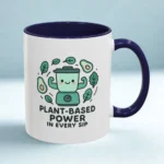 Plant Based Coffee Mugs – Cute Vegan Blender Design with “Plant-Based Power” - Image 2