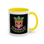 Powered by Plants and Love Mug – Cute Vegan Coffee Cup with Plant Pot Design - Image 47