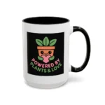 Powered by Plants and Love Mug – Cute Vegan Coffee Cup with Plant Pot Design - Image 39