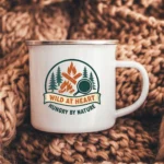 Wild at Heart, Hungry by Nature Enamel Camping Mug - Image 2